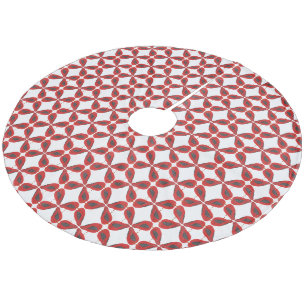 Modern cute cardinal Christmas Fleece Tree Skirt