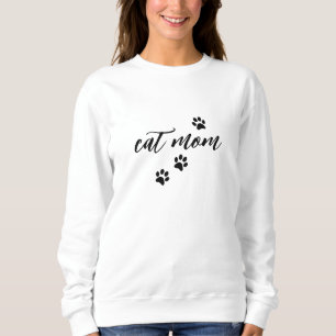 Modern Cute Cat Mum Kitty Paw Print Cat Lover Gift Sweatshirt