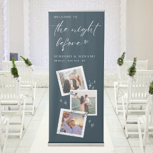 Modern Cute & Chic Rehearsal Dinner Custom Photo Retractable Banner