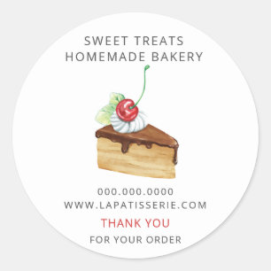 Modern Cute Chocolate Pastry Bakery Box Seals