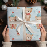 Modern Cute Christmas Teddy Bear Wrapping Paper<br><div class="desc">Transport yourself to a bygone era of festive nostalgia with our "Vintage Christmas Teddy Bears Red Wrapping Paper." This heartwarming design captures the timeless charm of classic holiday celebrations, featuring adorable teddy bears adorned in vintage Christmas attire. The rich red background sets the perfect stage for these endearing teddy bears,...</div>