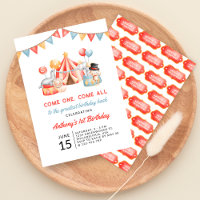 Modern Cute Circus Carnival Festival 1st Birthday