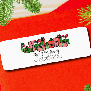 Modern Cute Colourful Christmas Return Address