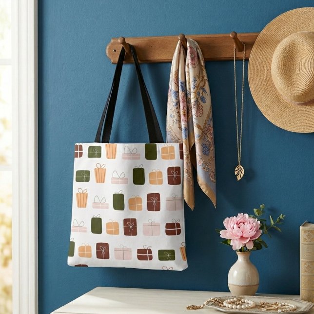Modern cute colourful gift pattern shopping bag  (Creator Uploaded)