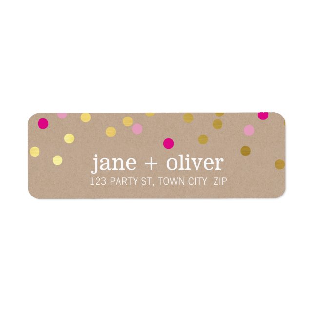 MODERN cute confetti spots gold bright pink kraft (Front)