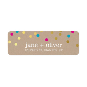 MODERN cute confetti spots gold pink aqua kraft