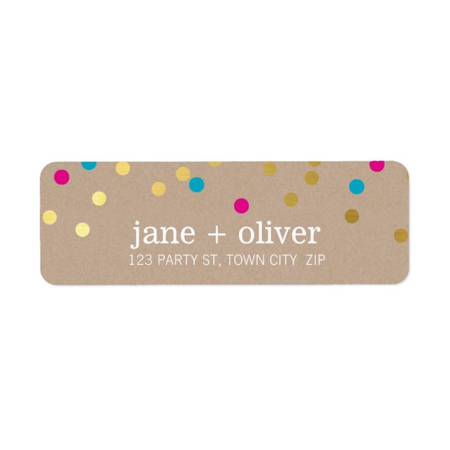 MODERN cute confetti spots gold pink aqua kraft (Front)