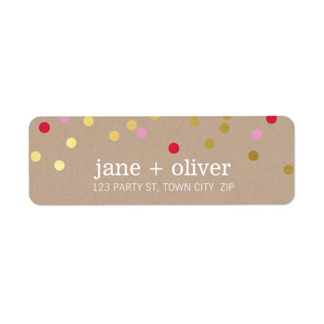 MODERN cute confetti spots gold red pink kraft (Front)