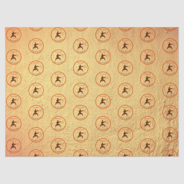 Modern Cute Cool Kids Martial Arts Karate Birthday Tissue Paper (Front)