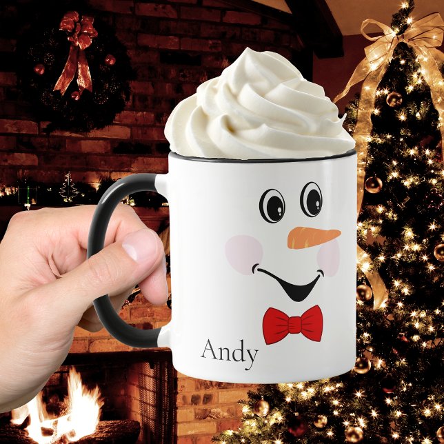 Modern Cute Custom Smiling Snowman face   Mug (Creator Uploaded)