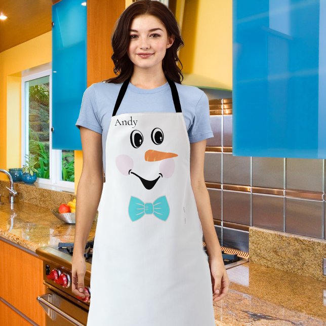 Modern Cute Custom Snowman face apron (Creator Uploaded)