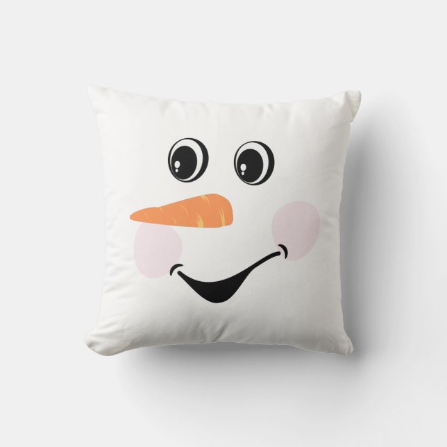 Modern Cute Custom Snowman face  Cushion (Front)