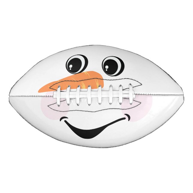 Modern Cute Custom Snowman face Winter Party  American Football (Front)