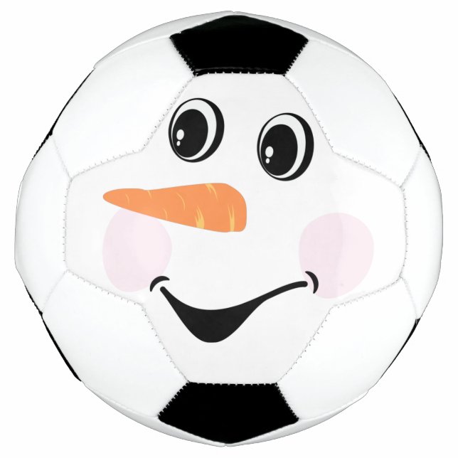 Modern Cute Custom Snowman face Winter Party  Football (Front)