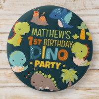 Modern Cute Dino Dinosaur Kid's Birthday Party