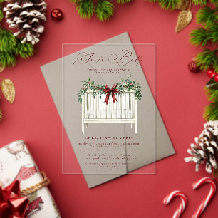 Modern Cute Elegant Santa Baby Baby Shower  Acrylic Invitations