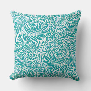 Modern cute floral pattern trendy blue white chic cushion
