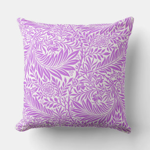 Modern cute floral pattern trendy purple white cushion