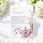 Modern Cute Floral Wildflowers 1st birthday Thank You Card<br><div class="desc">Express gratitude with this beautifully designed first birthday thank you card featuring a delicate watercolor wildflower arrangement. The heartfelt message acknowledges the love,  support,  and kind wishes received on this special milestone,  making it a thoughtful keepsake for friends and family. Perfect for a whimsical,  floral-themed first birthday celebration.</div>