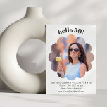 Modern Cute Flower Chic 50th Birthday Party Photo Invitation<br><div class="desc">Modern Cute Black and White 50th Birthday Party Invitation with Photo in a unique flower shape frame.</div>