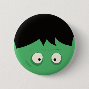 Modern Cute Frankenstein Monster Halloween 6 Cm Round Badge