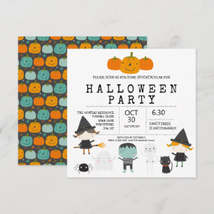 Modern cute fun family Halloween party Invitation