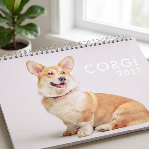 Modern Cute Funny Corgi Dogs Photos Calendar