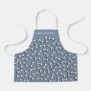 Modern Cute Funny Dog Bone Pattern Add Your Name Apron