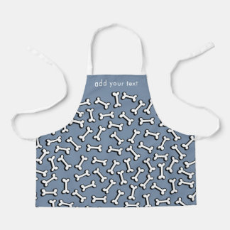 Modern Cute Funny Dog Bone Pattern Add Your Name Apron