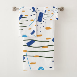 Modern cute geometric composition bath towel set