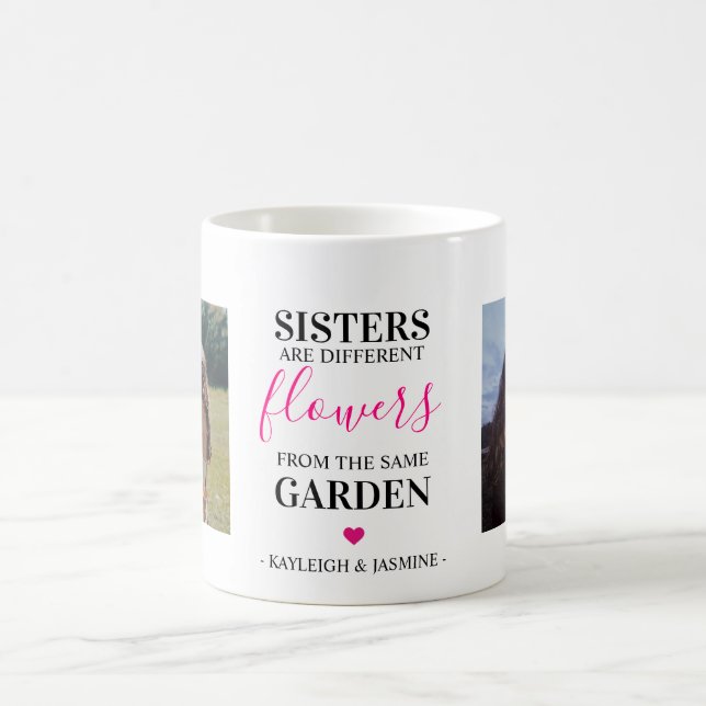 Modern Cute Girly Sister Photo Coffee Mug (Center)