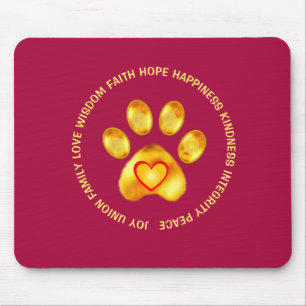 Modern Cute Golden Paw Mouse Mat