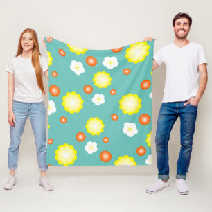 Modern cute gradient Daisy flowers pattern girly Fleece Blanket