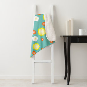 Modern cute gradient Daisy flowers pattern girly Sherpa Blanket