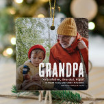 Modern Cute GRANDPA Definition 2 Photo Christmas Ceramic Ornament<br><div class="desc">Let a Grandpa know how special he is to you with this modern fun GRANDPA 2 Photo Christmas Ornament. Simply upload 2 of your favorite pictures and customize the text to make it unique and personal to you.</div>