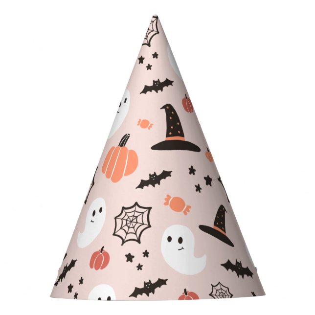 Modern Cute Halloween Birthday Party Hat (Front)