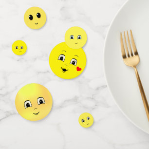 Modern Cute Happy Faces Confetti