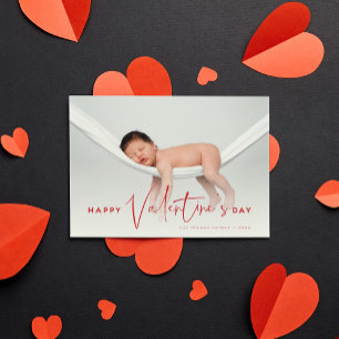 Modern Cute Happy Valentine's Day Photo Card
