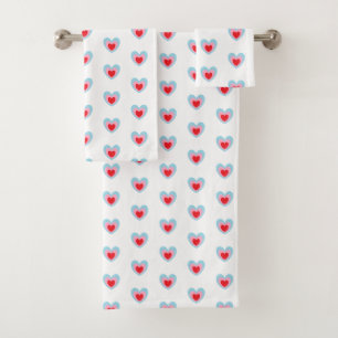 Modern Cute Heart Bath Towel Set