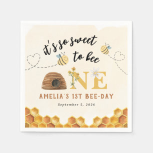 Modern Cute It’s so sweet to bee first birthday Napkin