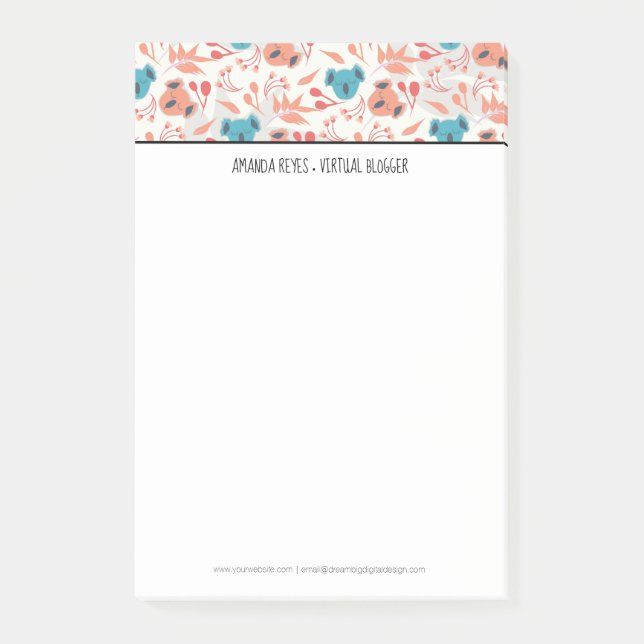 Modern Cute Koala and Floral Blossoms Post-it Notes (Front)