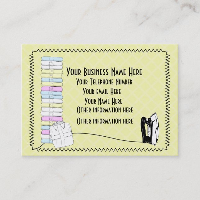 Modern Cute Laundry Ironing Services  Business Car Business Card (Front)