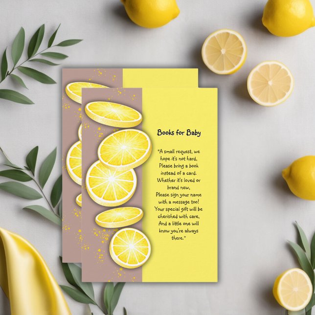 Modern Cute Lemon Slice Sprinkle Baby Shower Enclosure Card (Creator Uploaded)
