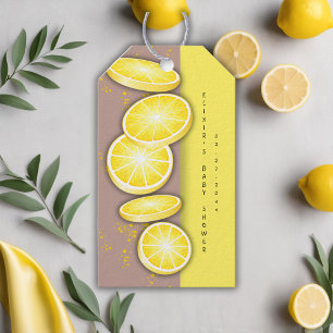 Modern Cute Lemon Slice Sprinkle Baby Shower Gift Tags
