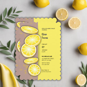 Modern Cute Lemon Slice Sprinkle Baby Shower Invitation
