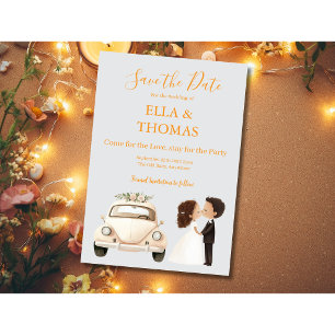 Modern Cute Marigold Text  Save The Date