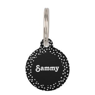 Modern Cute Minimal Unique Puppy Polka Dot Pet Tag