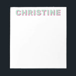 Modern Cute Mint Green Magenta Pink Kids Teacher  Notepad<br><div class="desc">Modern Classic Cute Mint Green and Magenta Pink Typography Retro Kids Teacher Notepad</div>