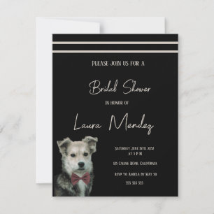 modern cute mongrel dog  Bridal Shower Invitation