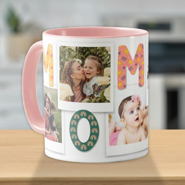 Modern Cute Mum Mummy Kids Baby Photo Collage  Mug (Creator Uploaded)